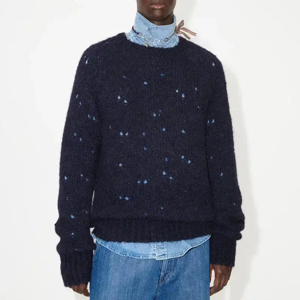[BUNJANG] Our Legacy Needle Drop Raglan Navy Fuzzy Alpaca Blend Sweater / 아워레가시 니들 드롭 래글런 네이비 퍼지 모하카 50사이즈