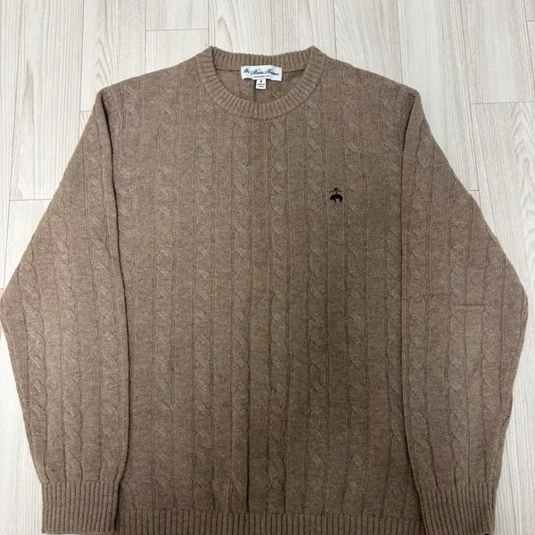 [BUNJANG] Brooks Brothers Cable Knit Sweater Beige M / 브룩스브라더스 케이블 니트 베이지 M