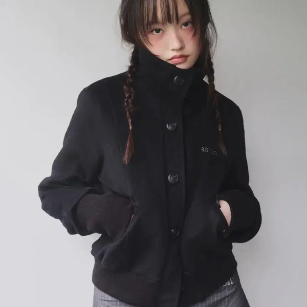 [BUNJANG] AZZ ON Dumbo Wool Jacket Black / 애즈온 덤보 울 자켓 블랙