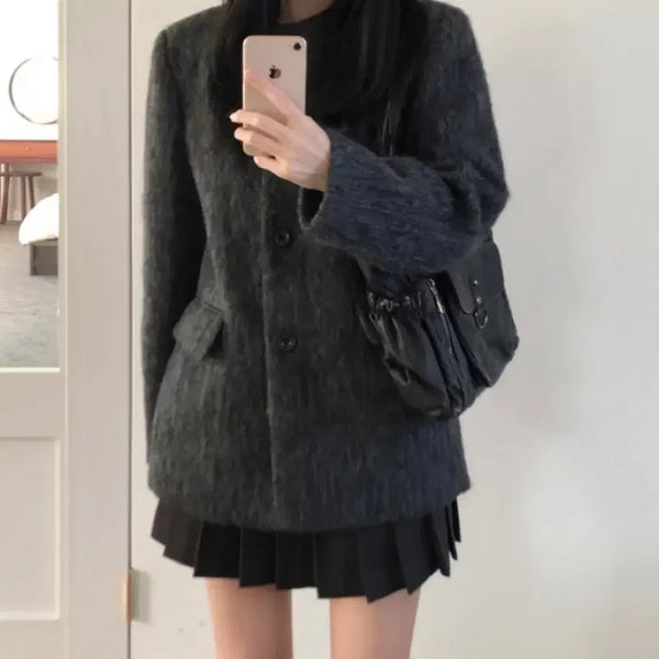 [BUNJANG] Quilted Mohair Jacket / 키튼 모헤어 자켓