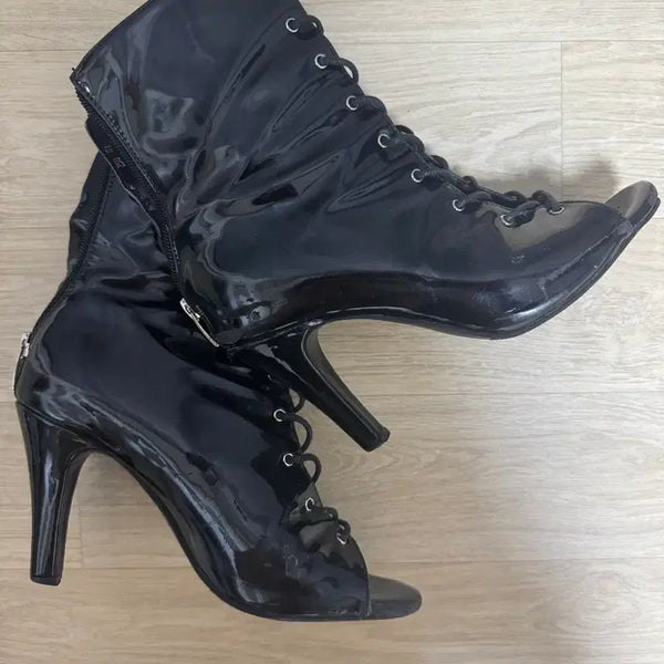 [BUNJANG] Shimzheal Basic Patent Open-Toe Heels / 급처ㅠ 시미즈힐 베이직 페이턴트 오픈토힐