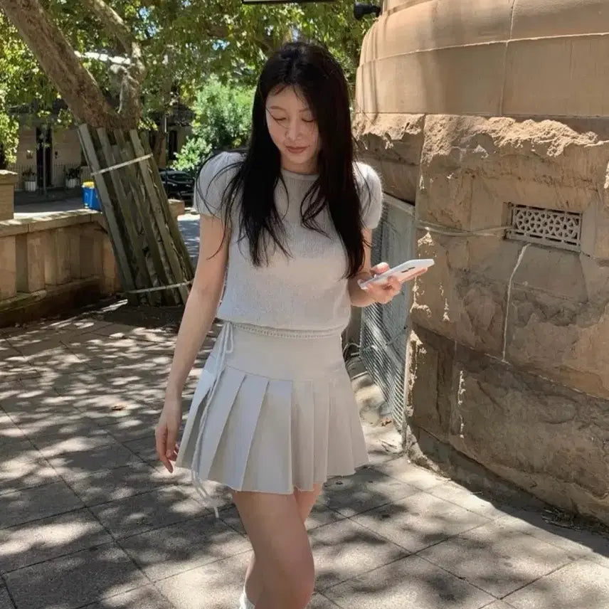 [BUNJANG] Lily Cots Sand Pleated Skirt / 새상품) 릴리코츠 샌드 플리츠 스커트