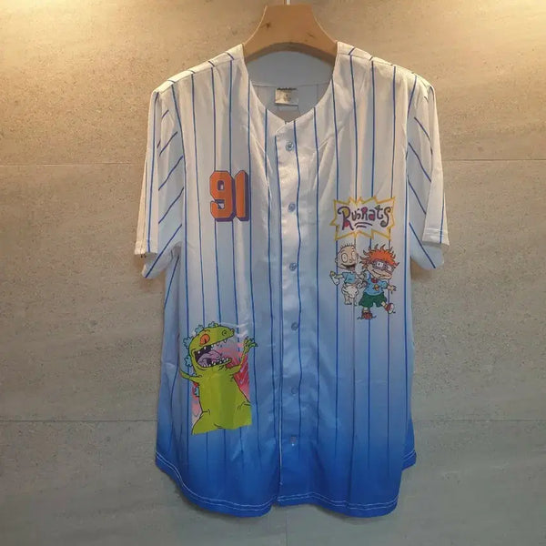 [BUNJANG] Nickelodeon Rugrats Jersey Short Sleeve T-Shirt / 니켈로디언. 굿즈 정품. 럭라츠. 저지 반팔티