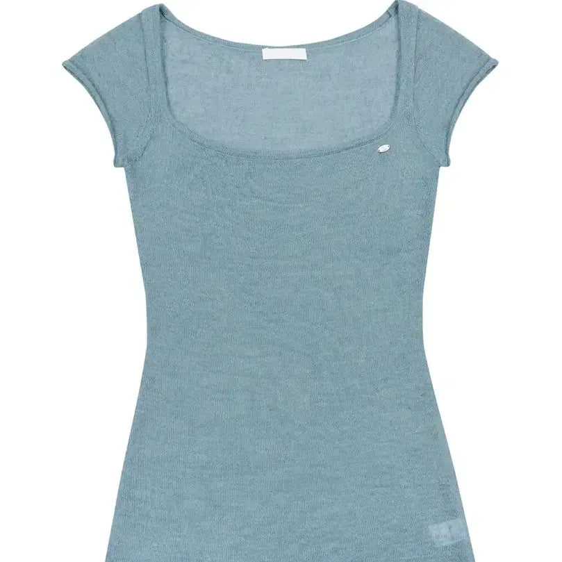 [BUNJANG] Fadedintogrey Square Neck Short Sleeve Knit / 페일제이드 스퀘어넥 반팔 니트