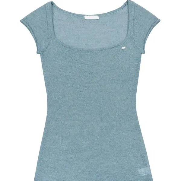 [BUNJANG] Fadedintogrey Square Neck Short Sleeve Knit / 페일제이드 스퀘어넥 반팔 니트