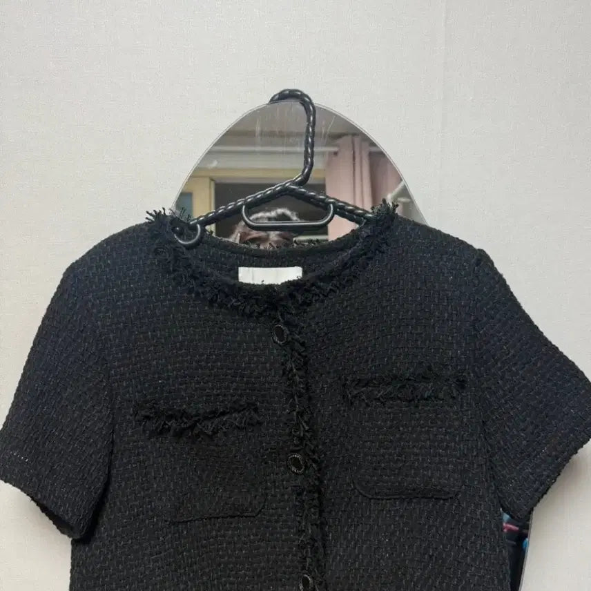 [BUNJANG] Tweed Crop Short Sleeve Jacket / 트위드 크롭 반팔 자켓