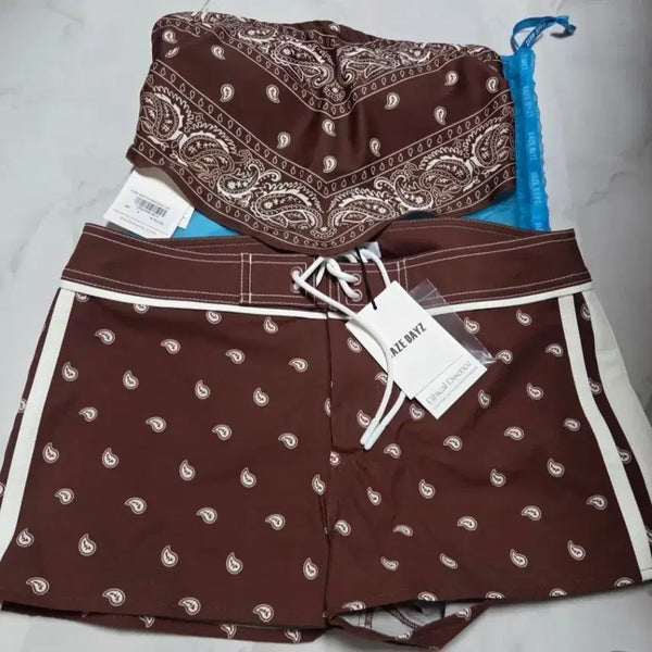 [BUNJANG] GAZE DAYZ Bandana Pattern Swimsuit Brown S / GAZE DAYZ 반다나 패턴 수영복 브라운
