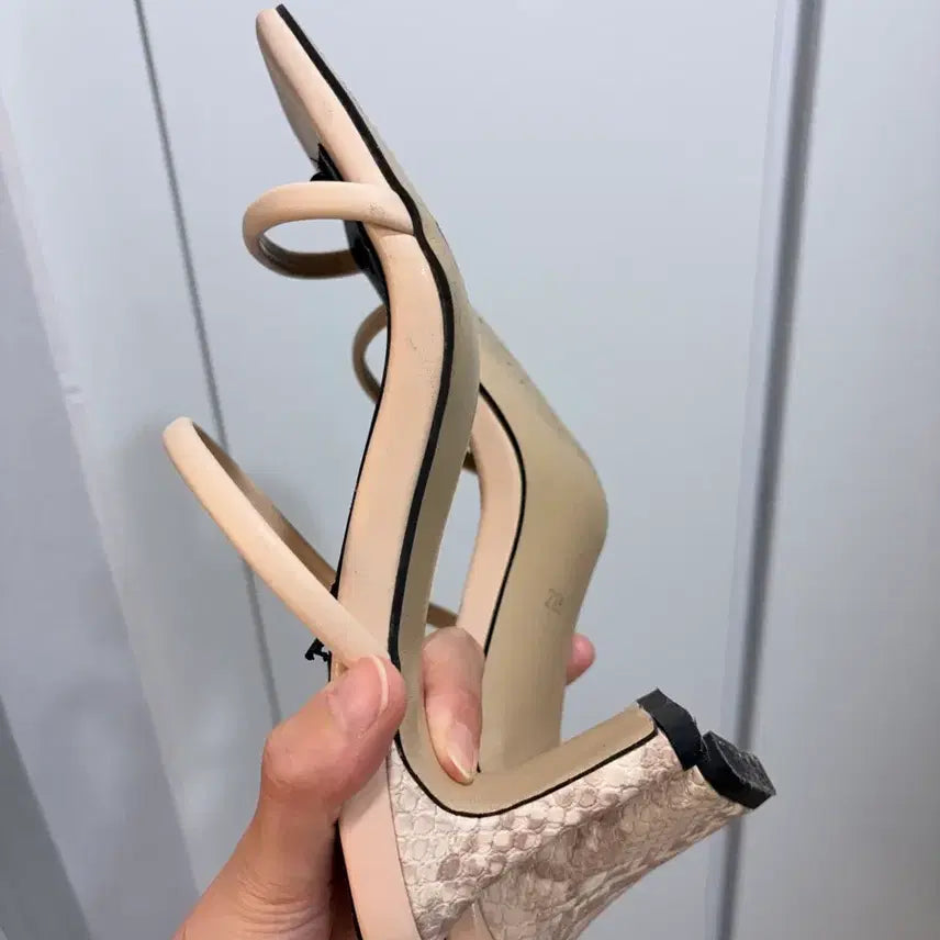 [BUNJANG] Mule High Heel Sandals Beige / 뮬 하이힐 샌들 베이지 225