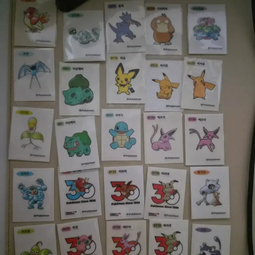 [BUNJANG] Pokemon Tteokbokki Stickers (Tzibuseal) Set / 포켓몬 띠부씰 팔아요