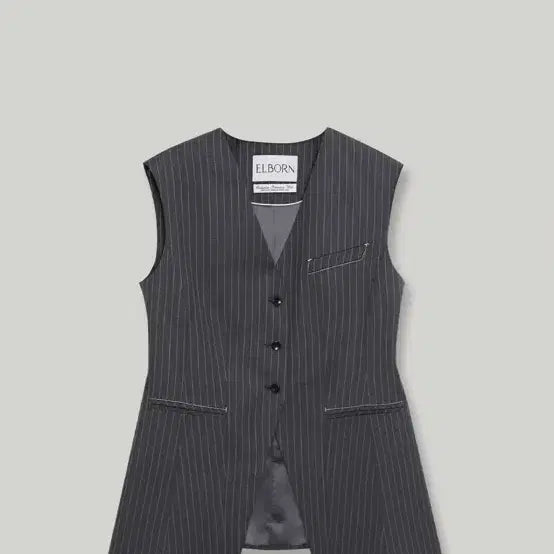 [BUNJANG] Elborn Wool Stripe Vest 34 New / 엘보른 울 스트라이프 베스트 34 새상품