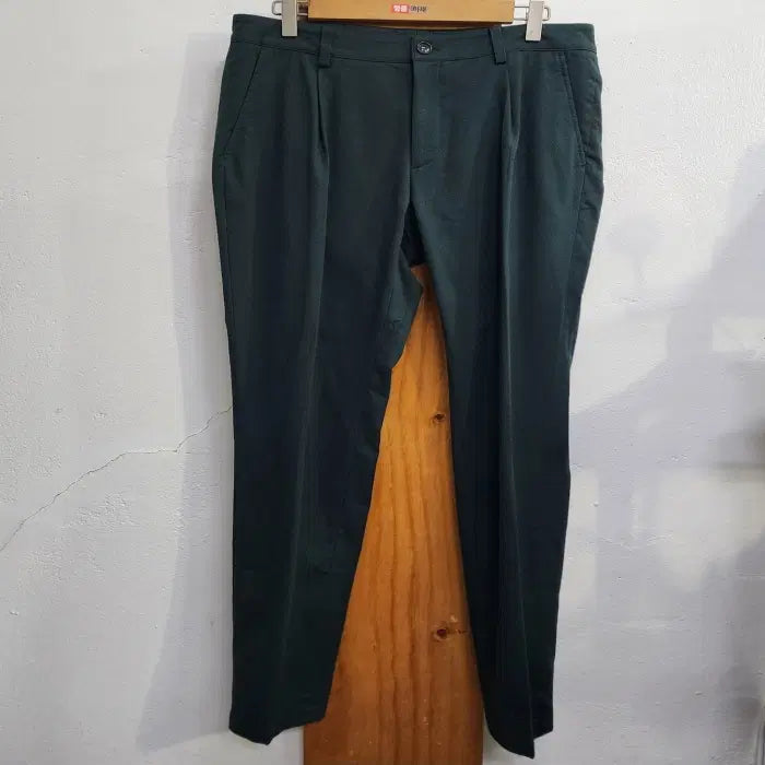 [BUNJANG] JDX Men's Pin Tuck Span Pants Dark Green / JDX 남성 핀턱 스판 팬츠 바지 다크그린 34