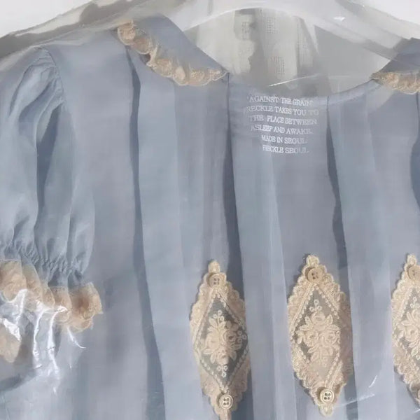 [BUNJANG] Freckle Pintuck Linen Dress Blue / 프레클 핀턱 린넨 원피스 블루 새상품