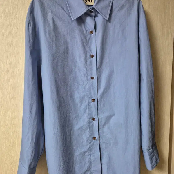 [BUNJANG] Ged Blue Cotton Shirt Blouse / Ged 게드 블루 셔츠 블라우스 코튼셔츠