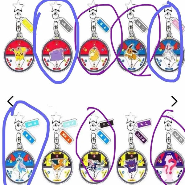 [BUNJANG] Pokemon Lucky Charm Roulette Keychain / 포켓몬 행운 부적 룰렛 키링