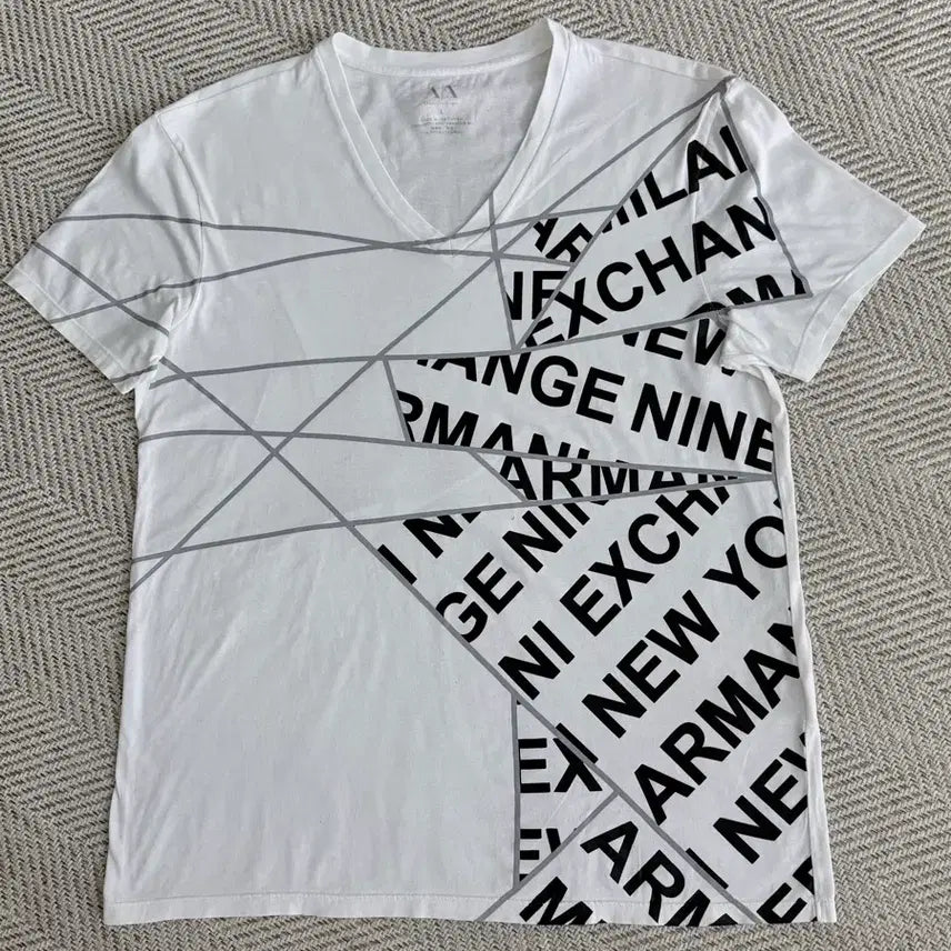 [BUNJANG] Armani Exchange Logo Short Sleeve T-Shirt White / 아르마니 익스체인지 반팔 티셔츠 화이트