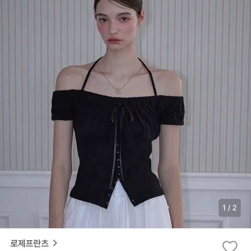 [BUNJANG] Rose Franz Halter Off-Shoulder Top / (텍O 배포) 로제프란츠 홀터 오프숄더