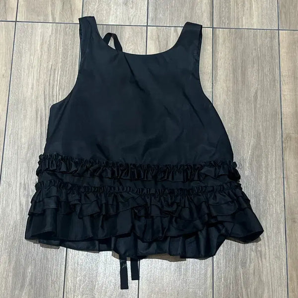 [BUNJANG] Ganni Black Sleeveless Ruffle Blouse / Ganni 가니 블랙 프릴 민소매 블라우스