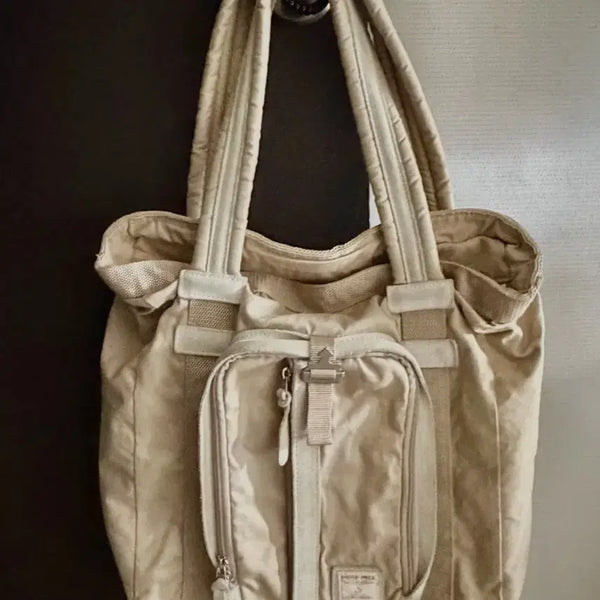 [BUNJANG] MasterPiece Beige Tote Bag Shoulder Bag / MasterPiece 마스터피스 가방 토트백 숄더백 베이지