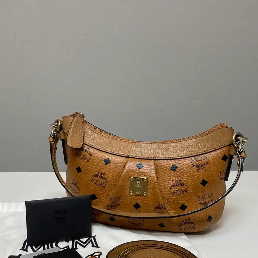 [BUNJANG] MCM Visetos Cognac Shoulder Crossbody Bag / MCM 엠씨엠 비세토스 꼬냑 숄더겸 크로스백(1016109190122)