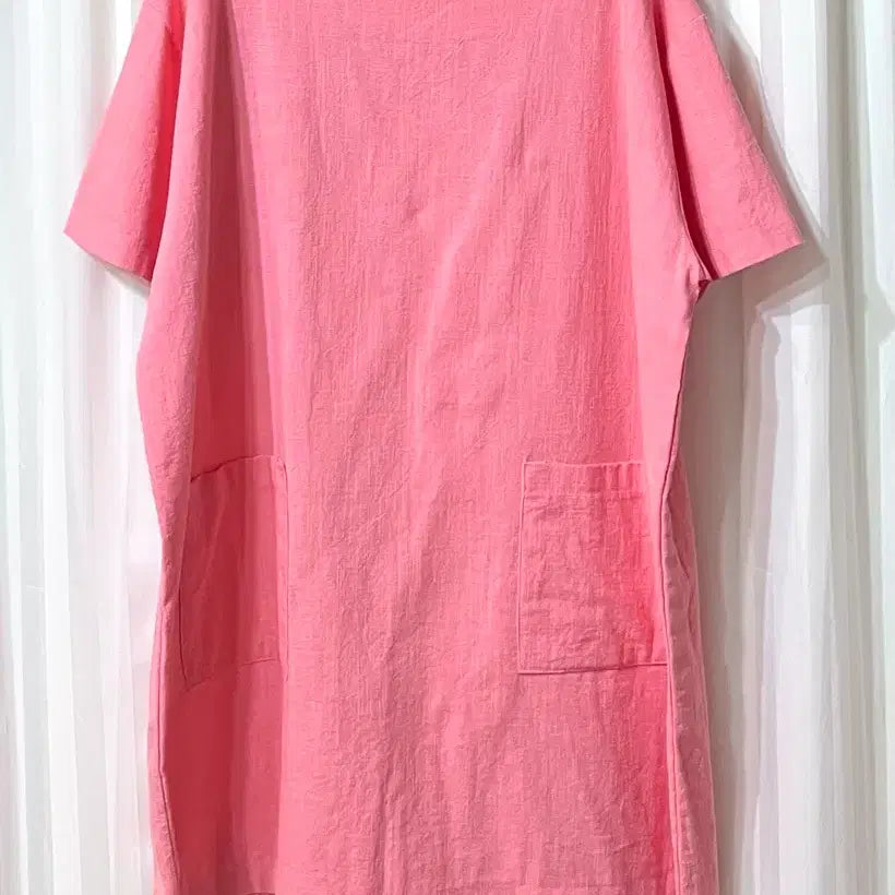 [BUNJANG] MNG Apparel Pink Short-Sleeve Cotton Linen Blend Dress / MNG 어패럴 핑크 반팔 면마 원피스 상태좋음