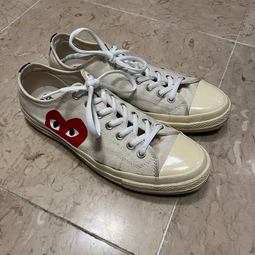 [BUNJANG] Comme des Garçons x Converse Chuck Taylor All-Star Low White / 꼼데가르송 컨버스 척테일러 로우 270