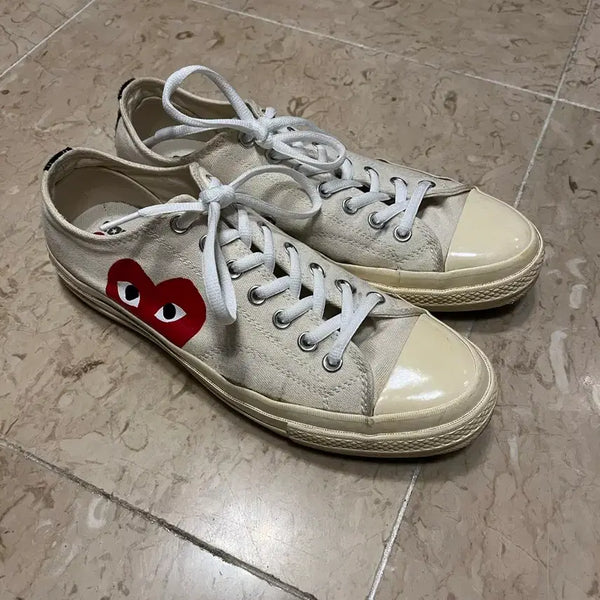 [BUNJANG] Comme des Garçons x Converse Chuck Taylor All-Star Low White / 꼼데가르송 컨버스 척테일러 로우 270