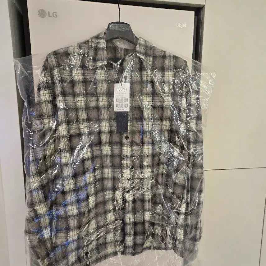 [BUNJANG] Juun.J Grid Check Loose Fit Shirt Size 46 / 준지 그리드체크루즈핏셔츠46