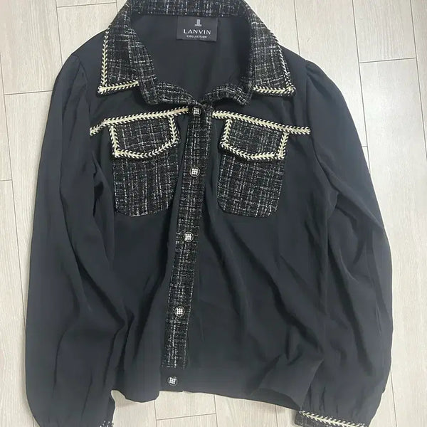 [BUNJANG] Lanvin Tweed Detail Pearl Button Shirt / (퀄리티 보장 / 새상품) 랑방 고급 셔츠 .. sjsj 띠어리 마쥬