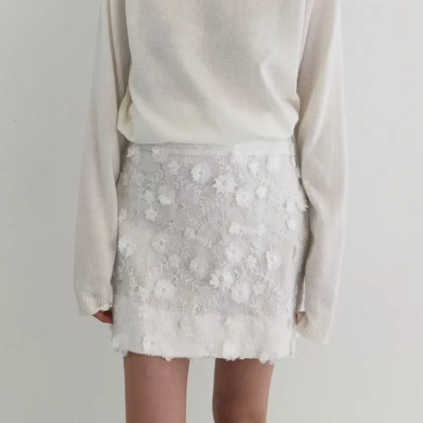 [BUNJANG] Majoné Appliqué Lace Mini Skirt / (배포 텍O) 마조네 applique lace mini skirt m