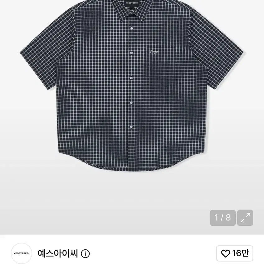 [BUNJANG] Yeseyesee Check Short Sleeve Shirt Navy M / 예스아이씨 체크 반팔셔츠 네이비 M