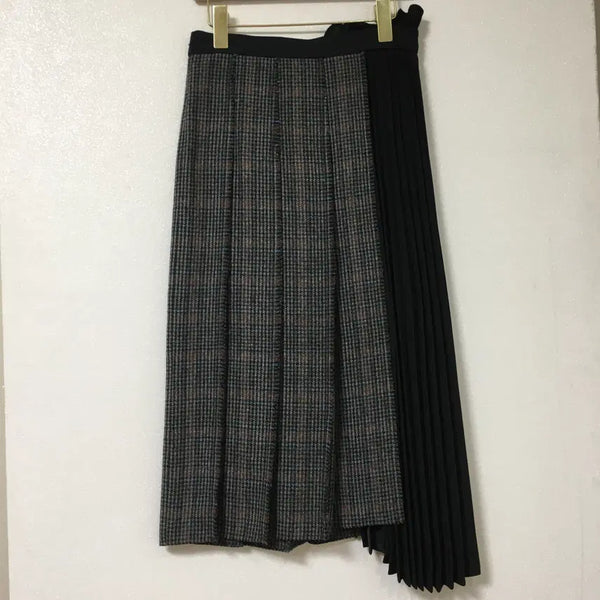 [BUNJANG] TIME Check Pleated Midi Skirt / TIME 타임 체크 플리티드 스커트 64
