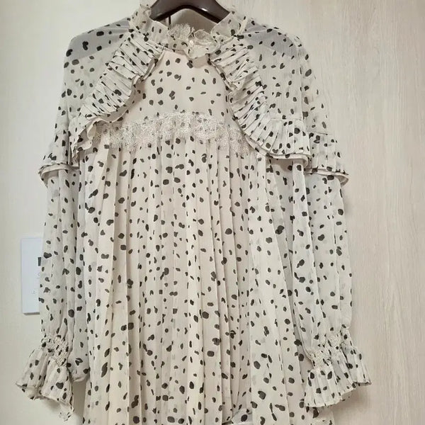 [BUNJANG] Son Jung Wan 2022 Dot Print Frill Blouse / 22년식 손정완블라우스