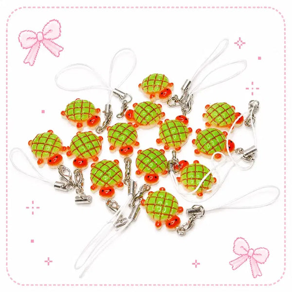 [BUNJANG] Melon Bread Turtle Resin Keychain / 메론빵 거북이 비즈키링 레진키링 행운거북이