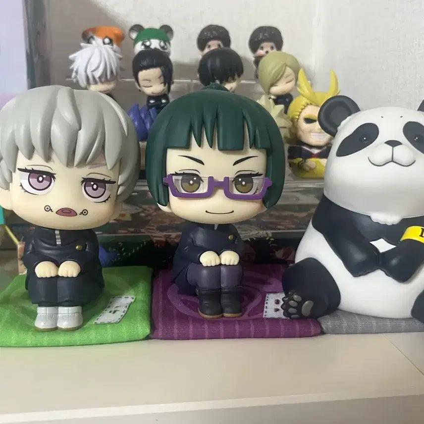 [BUNJANG] Jujutsu Kaisen Inumaki Toge, Zenin Maki, Panda Lookup Set (Includes Cushion POB) / (방석 특전O) 주술회전 이누마키 토게, 젠인 마키, 판다 룩업 일괄 판매 합니다.