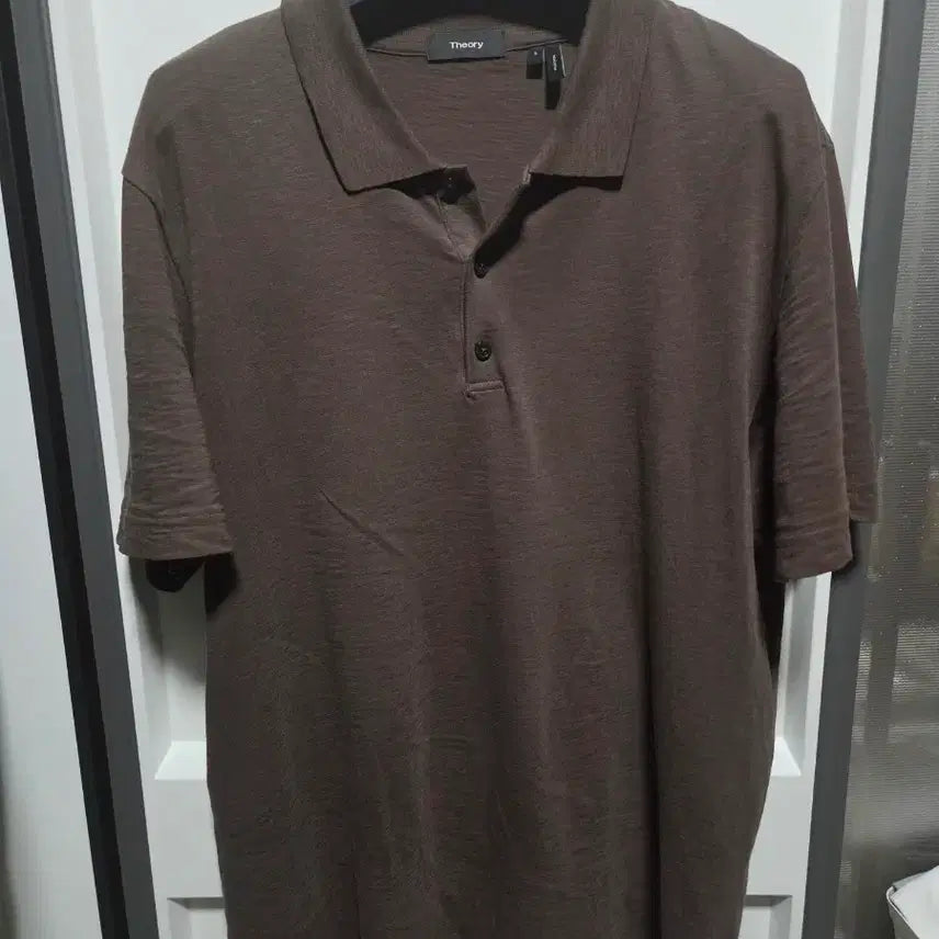 [BUNJANG] Theory Brown Short Sleeve Polo Shirt / 띠어리 반팔 카라티 브라운