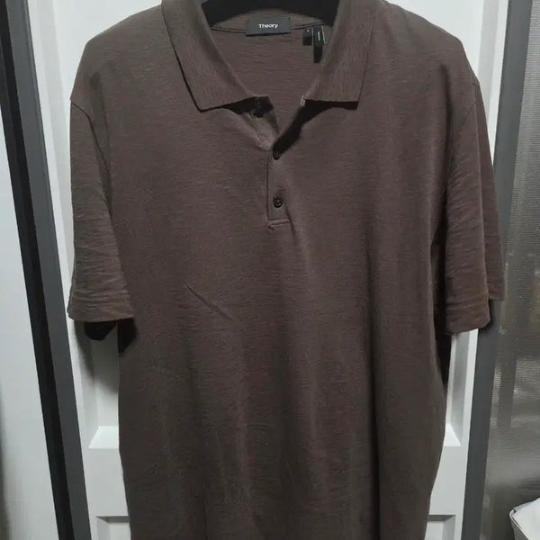 [BUNJANG] Theory Brown Short Sleeve Polo Shirt / 띠어리 반팔 카라티 브라운