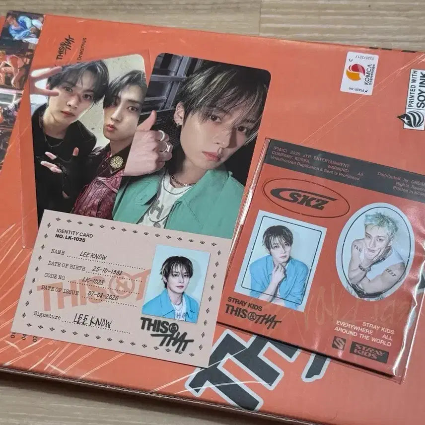 [BUNJANG] Stray Kids Leeknow This & That Album Leeknow Set Photocard Magnet ID Card / 스트레이키즈 리노 디스앤댓 댓버전 앨범 리노세트 포카 마그넷 아이디카드 leeknow this&that photocard