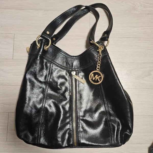 [BUNJANG] Michael Kors Women's Black Leather Large Shoulder Bag / 마이클코어스 여성 가방 빅백 숄더백 블랙 가을겨울가방