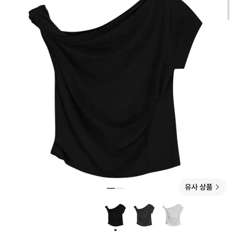 [BUNJANG] Ojos Twisted Tuck Cap Sleeve T-Shirt Black Size 1 / 오호스 트위스티드 턱 캡 슬리브스 티 블랙 사이즈1 1회착 ojos