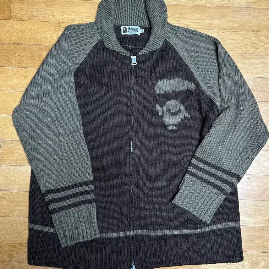 [BUNJANG] BAPE Vintage Knit Zip-Up Hoodie XL / [XL/빈티지] 베이프 니트 집업 코휘찬 코위찬