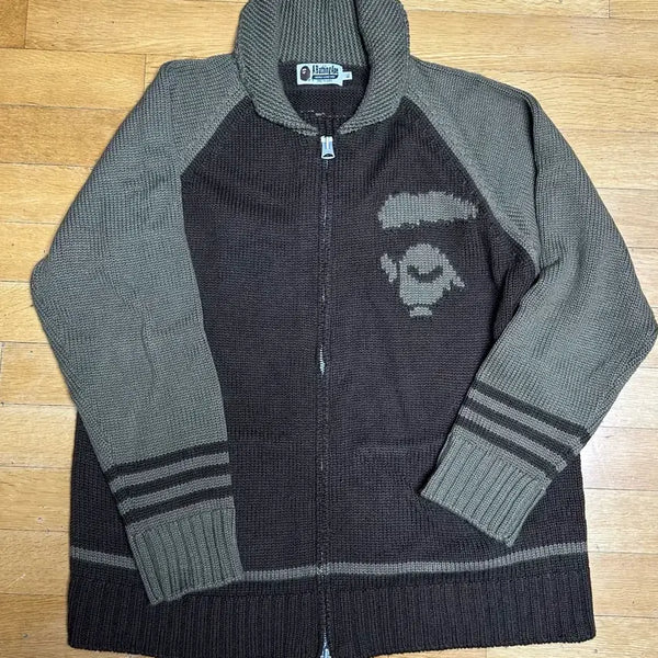 [BUNJANG] BAPE Vintage Knit Zip-Up Hoodie XL / [XL/빈티지] 베이프 니트 집업 코휘찬 코위찬