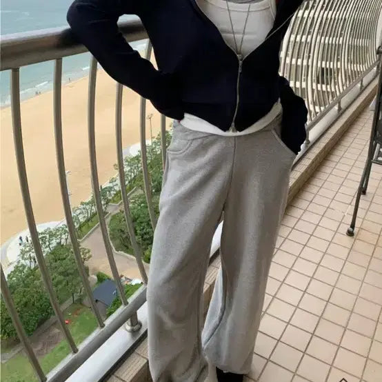 [BUNJANG] Love Me More Suan Knit Zip-Up Navy / 러브미우 수아니트집업 네이비