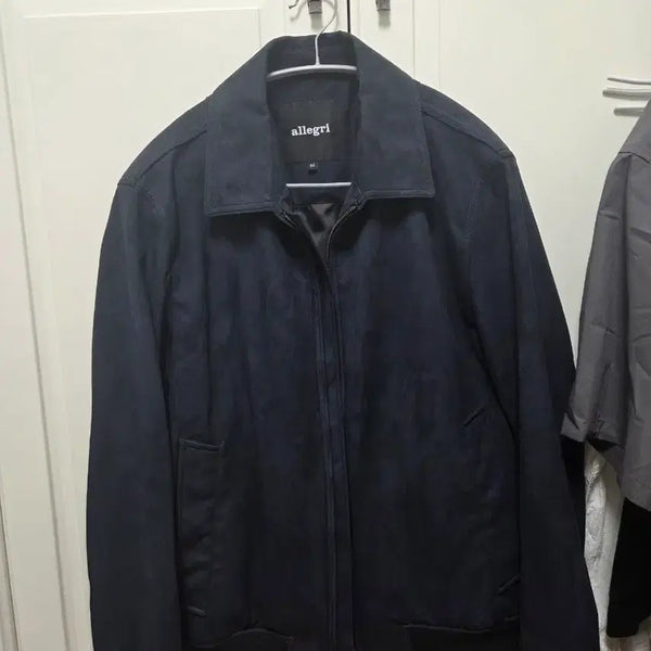 [BUNJANG] Allegri Suede Blouson Jacket Dark Navy / 알레그리 스웨이드 자켓 블루종 다크네이비