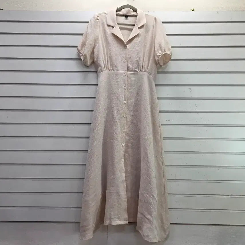 [BUNJANG] Beige Collar Long Dress Size 55 / 연베이지  카라 롱원피스 55/보물찾기천사
