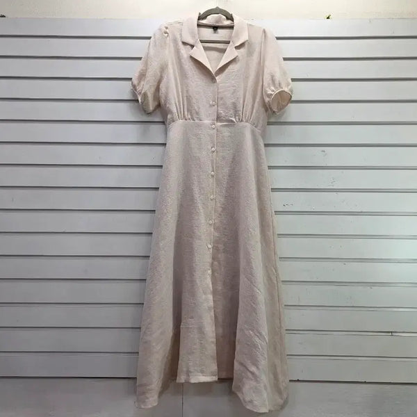 [BUNJANG] Beige Collar Long Dress Size 55 / 연베이지  카라 롱원피스 55/보물찾기천사