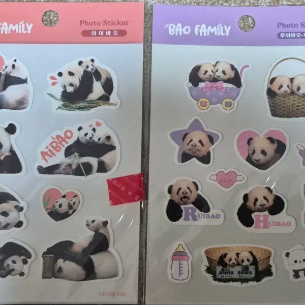 [BUNJANG] Bao Family Arufu Removable Sticker Bundle Set / (할인)바오패밀리 아루후 리무버블 스티커(일괄)