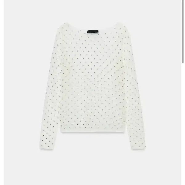[BUNJANG] Zara Sheer Polka Dot Top / Zara 시스루 도트탑