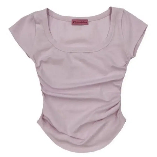 [BUNJANG] Please Follow Momo Shirring Top Pure Pink / 플리즈노팔로우 모모탑 모모 셔링 탑 퓨어핑크