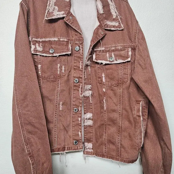 [BUNJANG] Sefr Venetio Distressed Denim Jacket M / Sefr 세퍼 베니시오 디스트레스드 데님 자켓 m