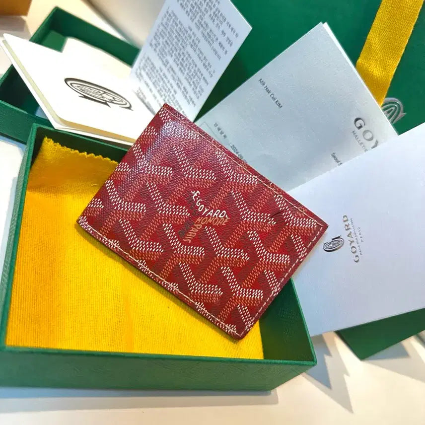 [BUNJANG] Goyard Saint-Louis Insert Card Wallet Red Full Box / 24년 구매 풀박스 고야드 인서트 레드 카드지갑